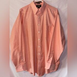 Casual Peach Button Down Shirt with Classic Collar